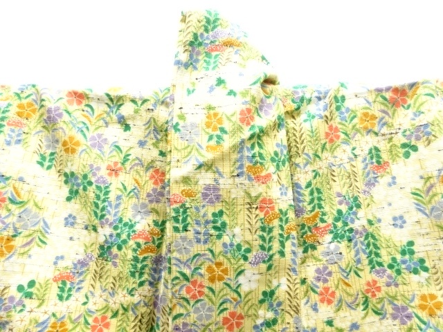  秋草模様単衣着物